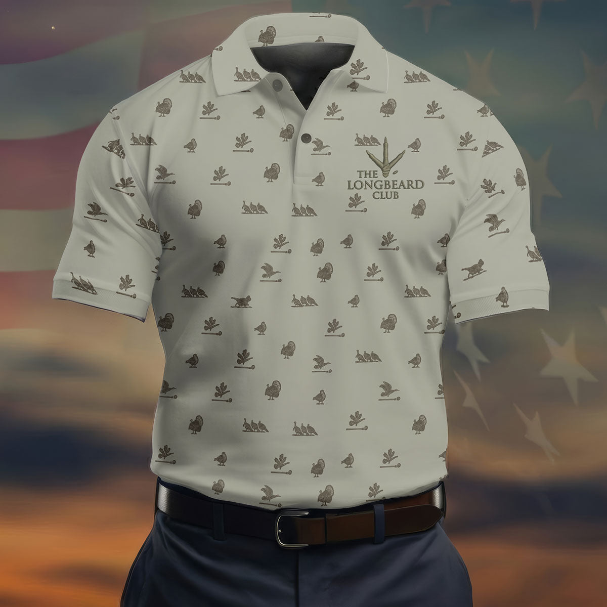 The Longbeard Club Turkey Hunting Father's Day Golf Shirt, Dad Golf Shirt, Golf Gift For Dad