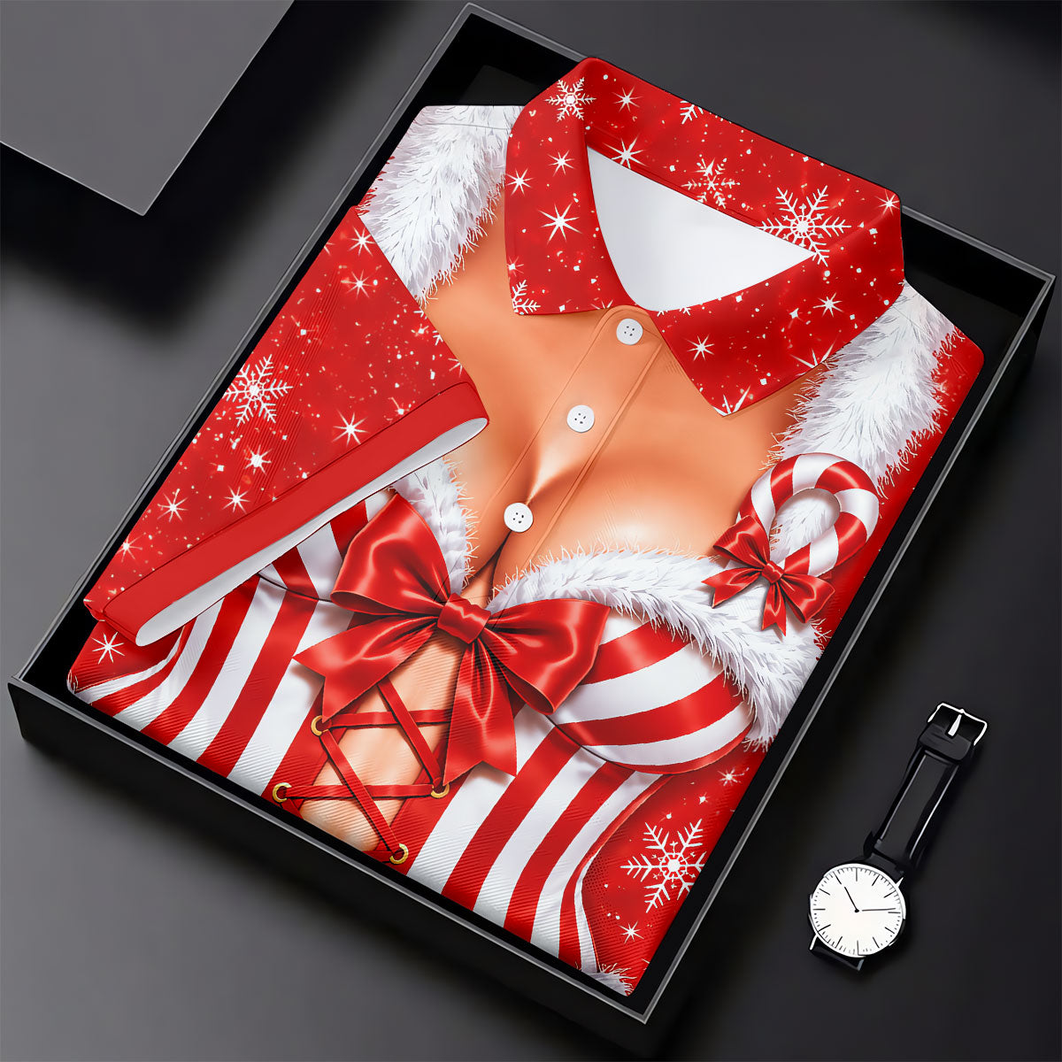 Candy Cane Corset Christmas Golf Shirt, Golf Gifts For Men, Funny Mens Golf Shirts