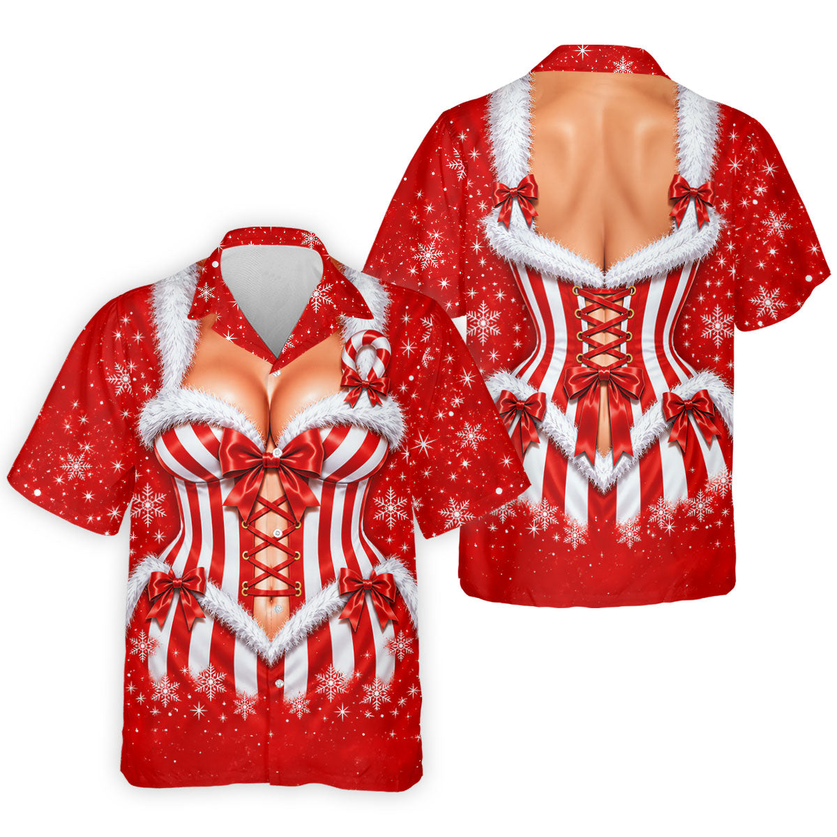Candy Cane Corset Christmas Golf Shirt, Golf Gifts For Men, Funny Mens Golf Shirts