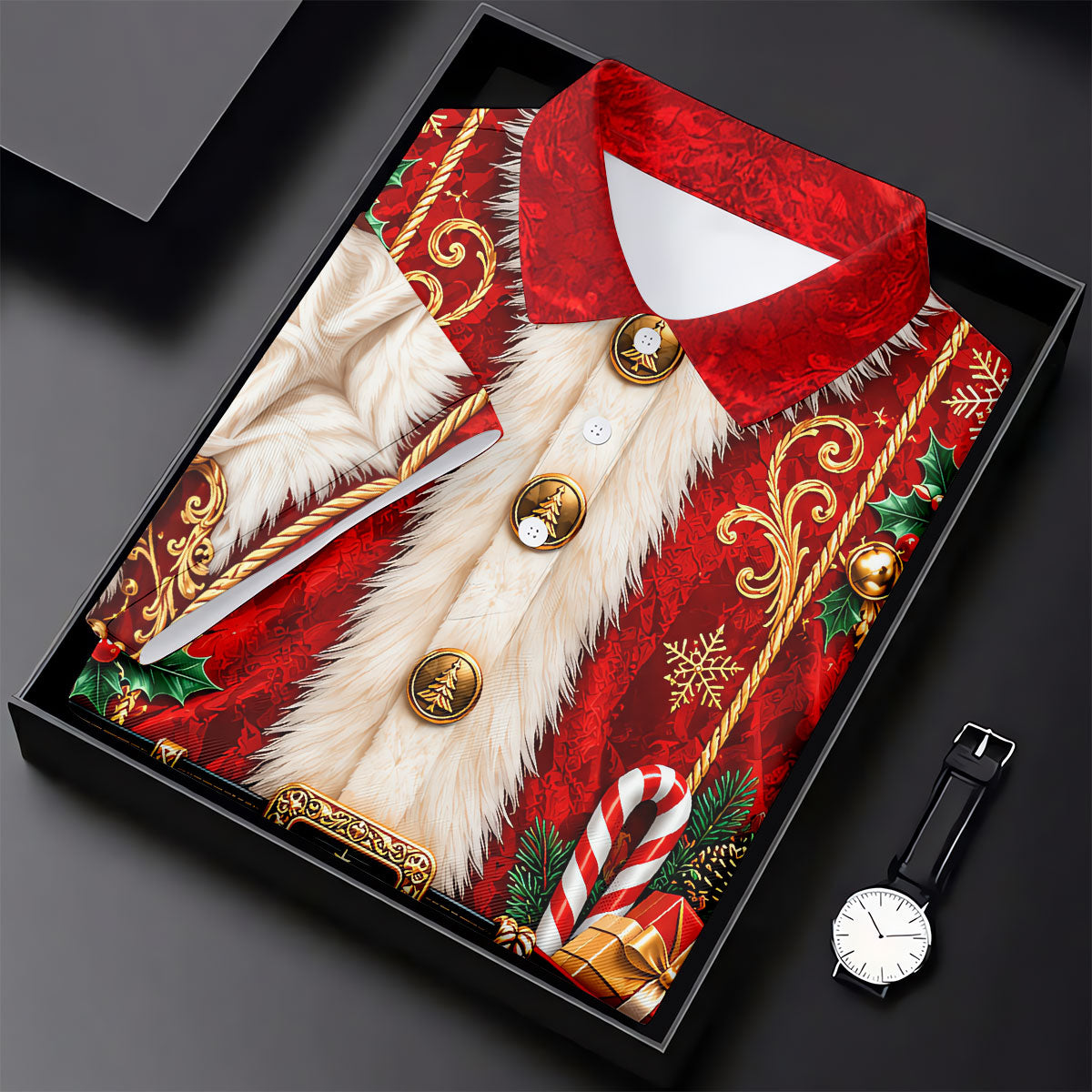 Ornate Santa Suit Christmas Golf Shirt, Womens Golf Apparel, Golf Gifts For Women