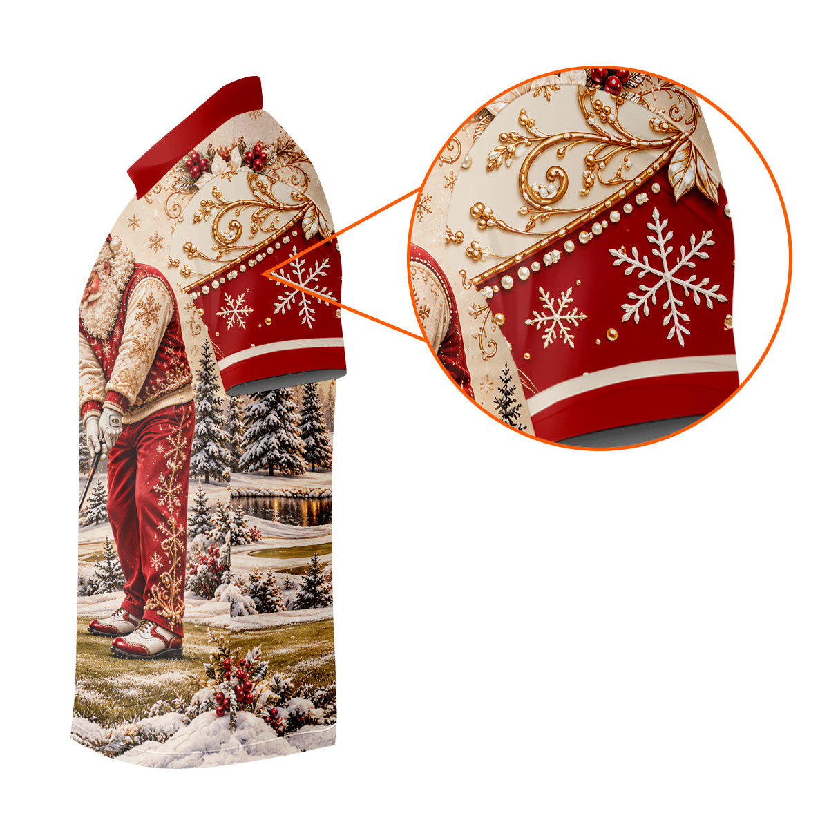 Vintage Santa Winter Christmas Golf Shirt, Ladies Golf Shirts, Golf Gifts For Women