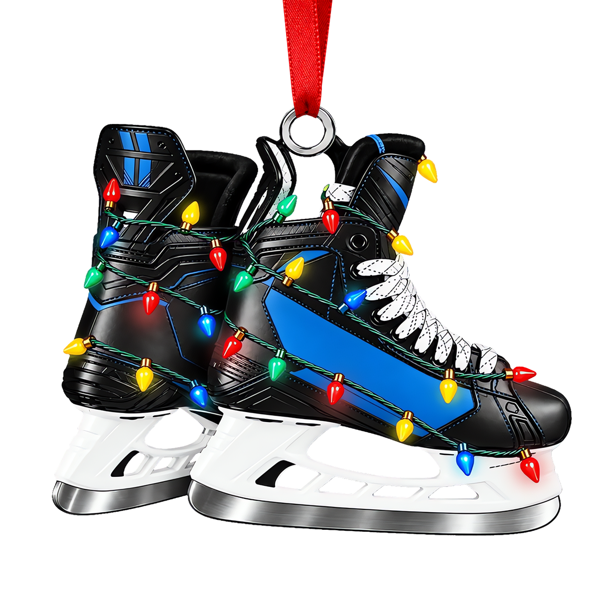 Custom Name Hockey Skates Acrylic Ornament, Christmas Ornaments, Tree Decorations