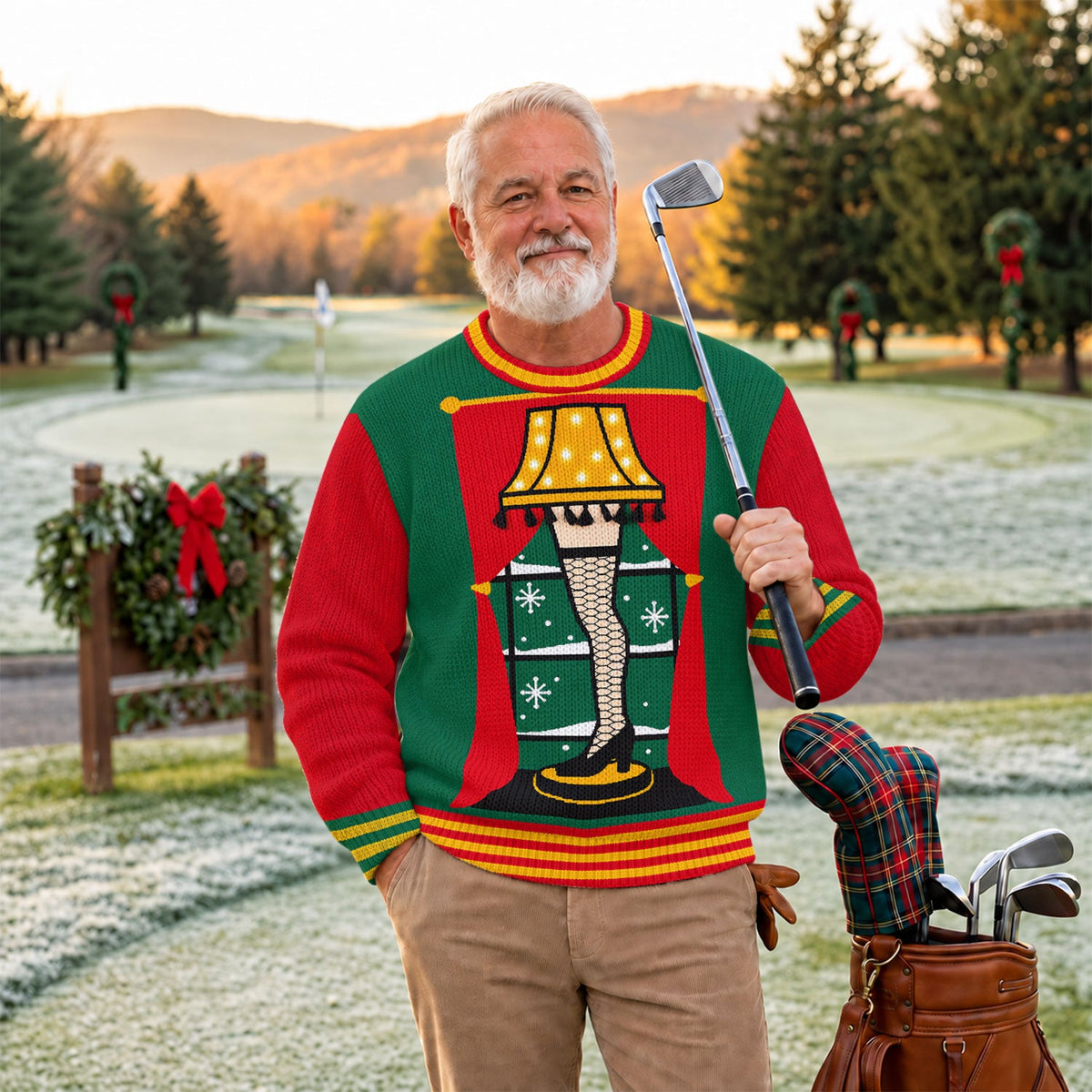 Leg Lamp Ugly Christmas Sweater, Funny Christmas Sweater, Festive Holiday Outfit