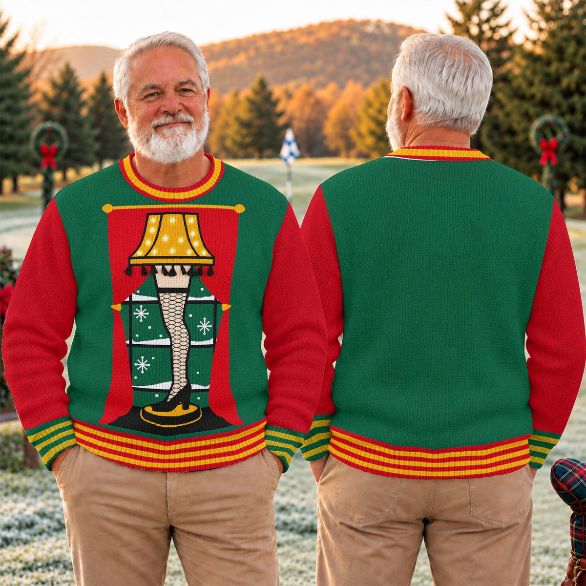 Leg Lamp Ugly Christmas Sweater, Funny Christmas Sweater, Festive Holiday Outfit
