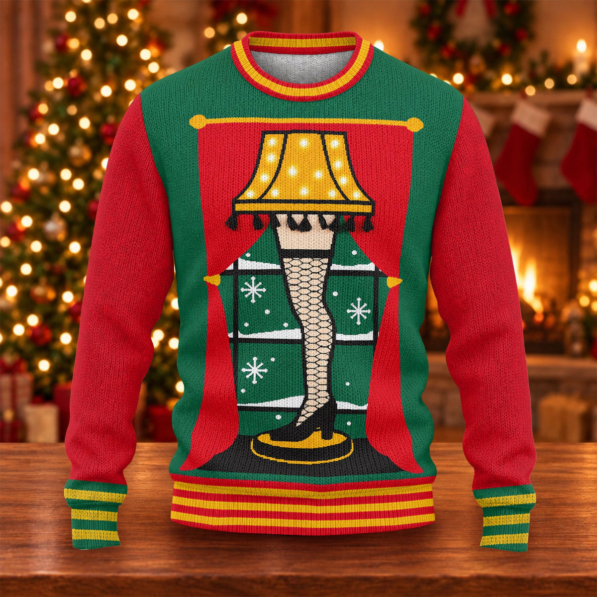Leg Lamp Ugly Christmas Sweater, Funny Christmas Sweater, Festive Holiday Outfit