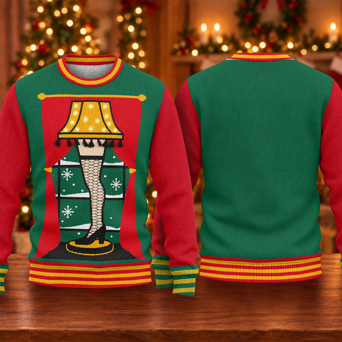 Leg Lamp Ugly Christmas Sweater, Funny Christmas Sweater, Festive Holiday Outfit