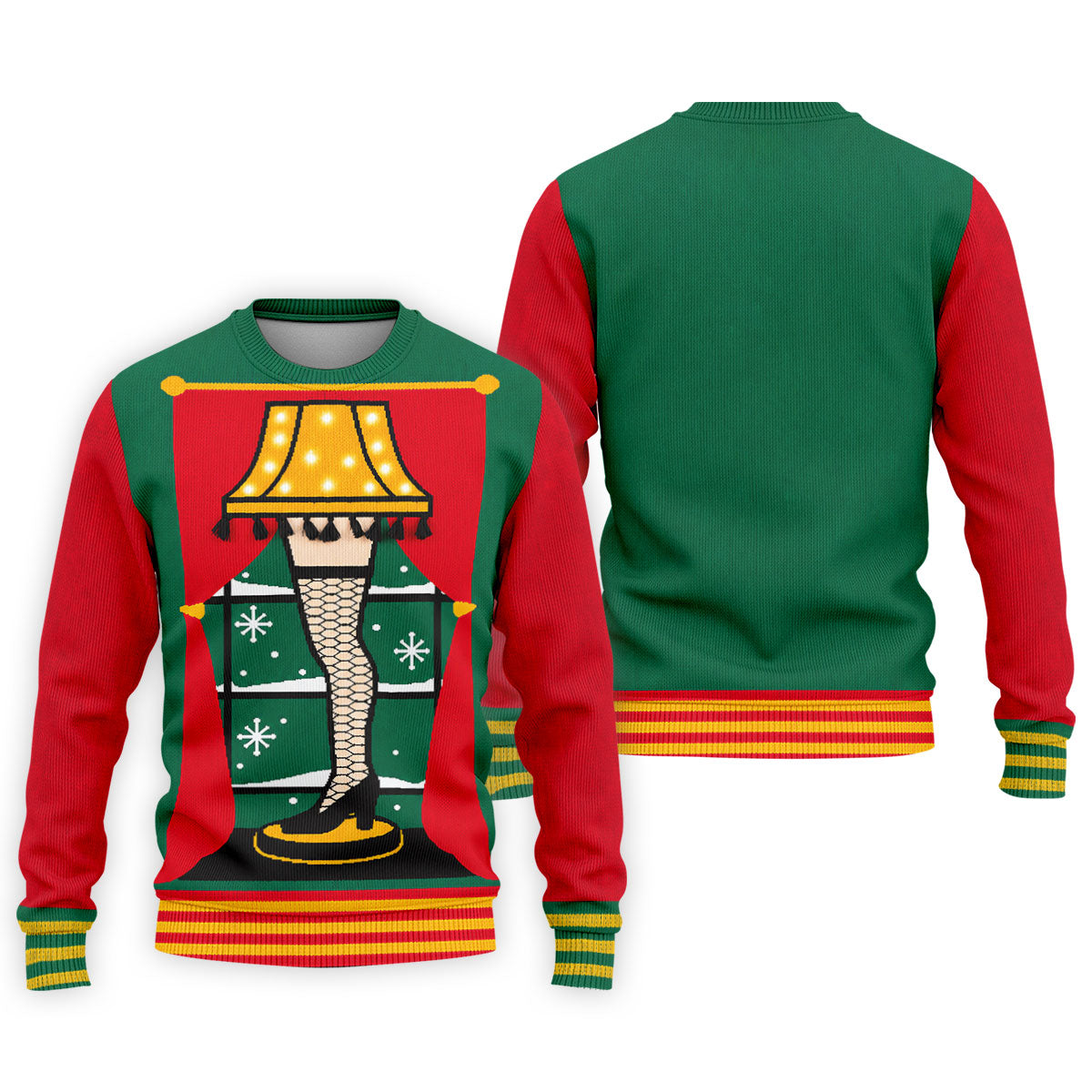 Festive Leg Lamp Christmas Golf Shirt, Golf Polo Shirts For Men, Mens Golf Shirts