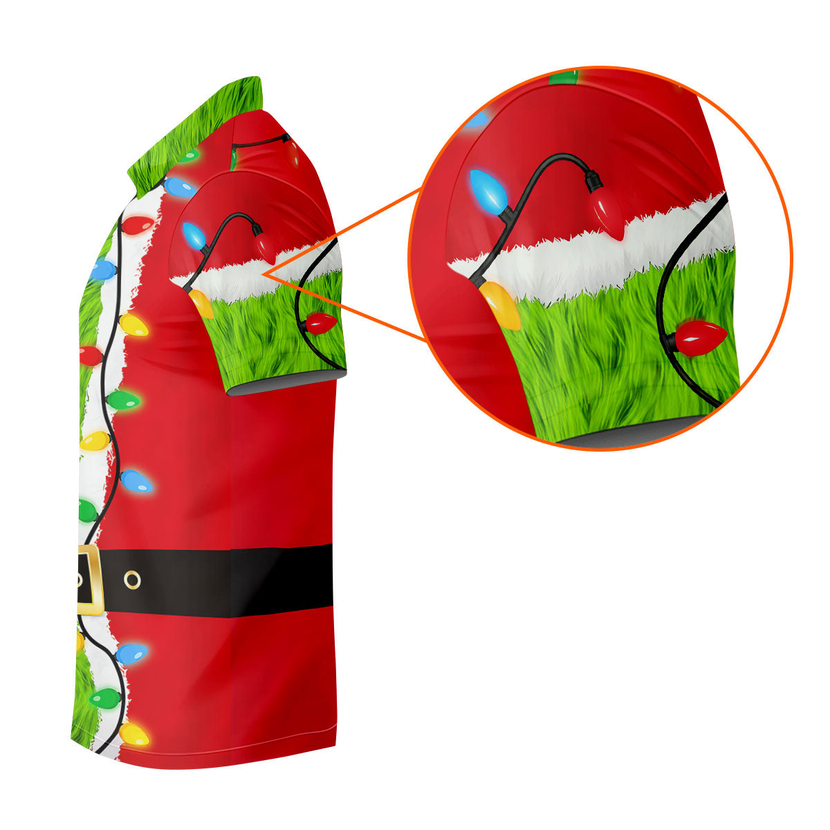 Green Furry Santa Suit Christmas Golf Shirt, Womens Golf Tops, Golf Gifts For Women