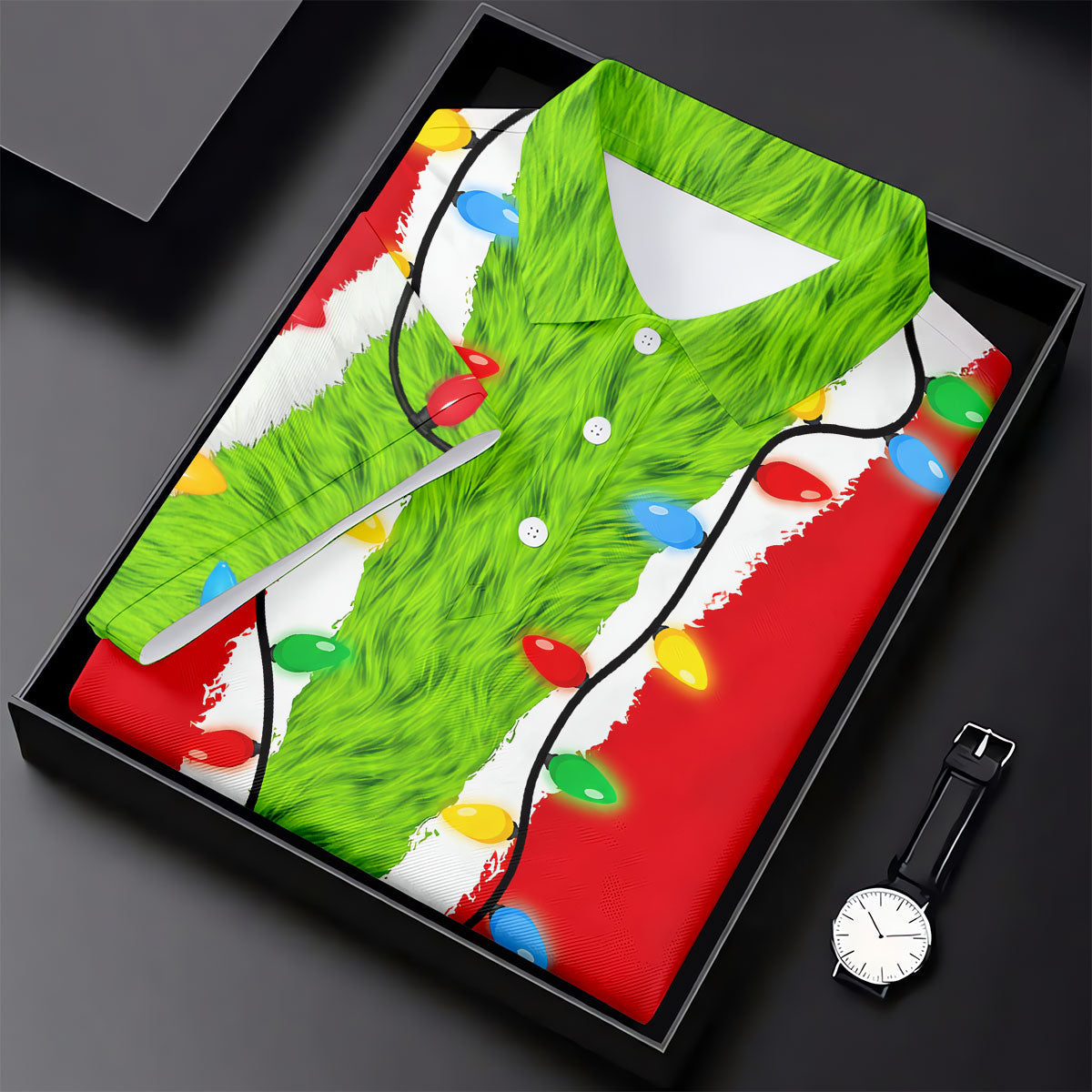 Green Furry Santa Suit Christmas Golf Shirt, Womens Golf Tops, Golf Gifts For Women