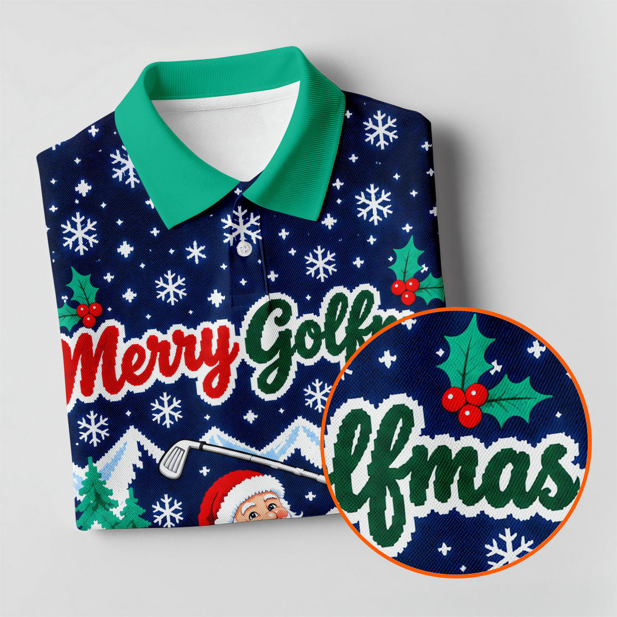 Merry Golfmas Santa Christmas Golf Shirt, Golf Shirts For Men, Mens Golf Clothing
