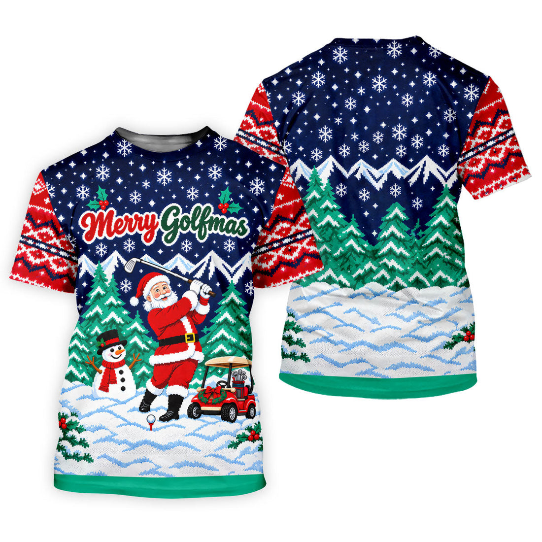 Merry Golfmas Santa Christmas Golf Shirt, Womens Golf Tops, Golf Shirts For Women