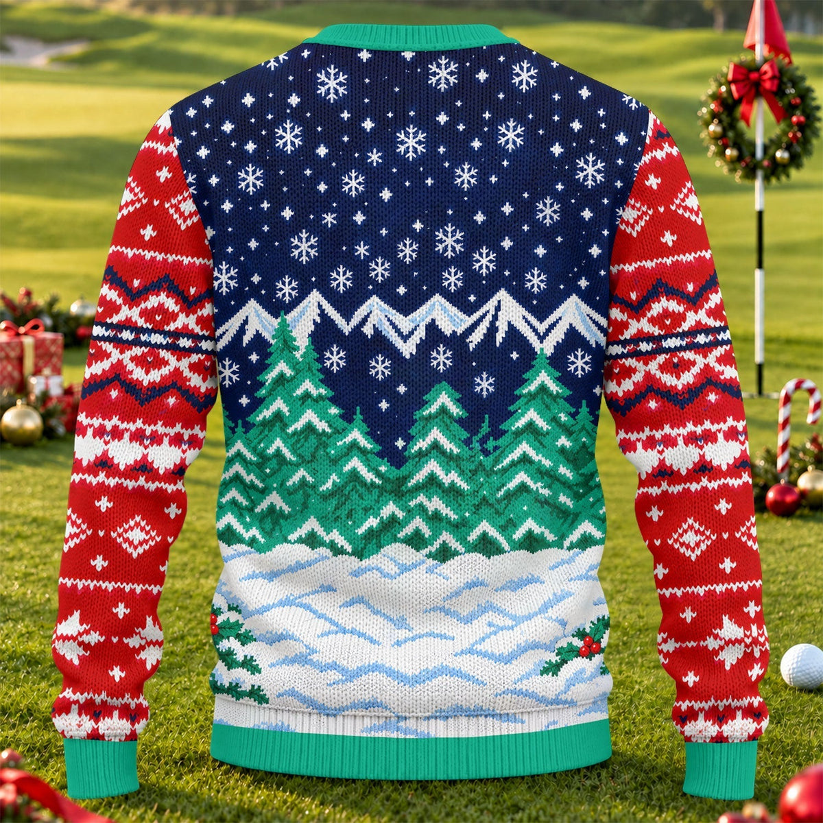 Merry Golfmas Santa Ugly Christmas Sweater, Ugly Sweater Party, Funny Holiday Sweater