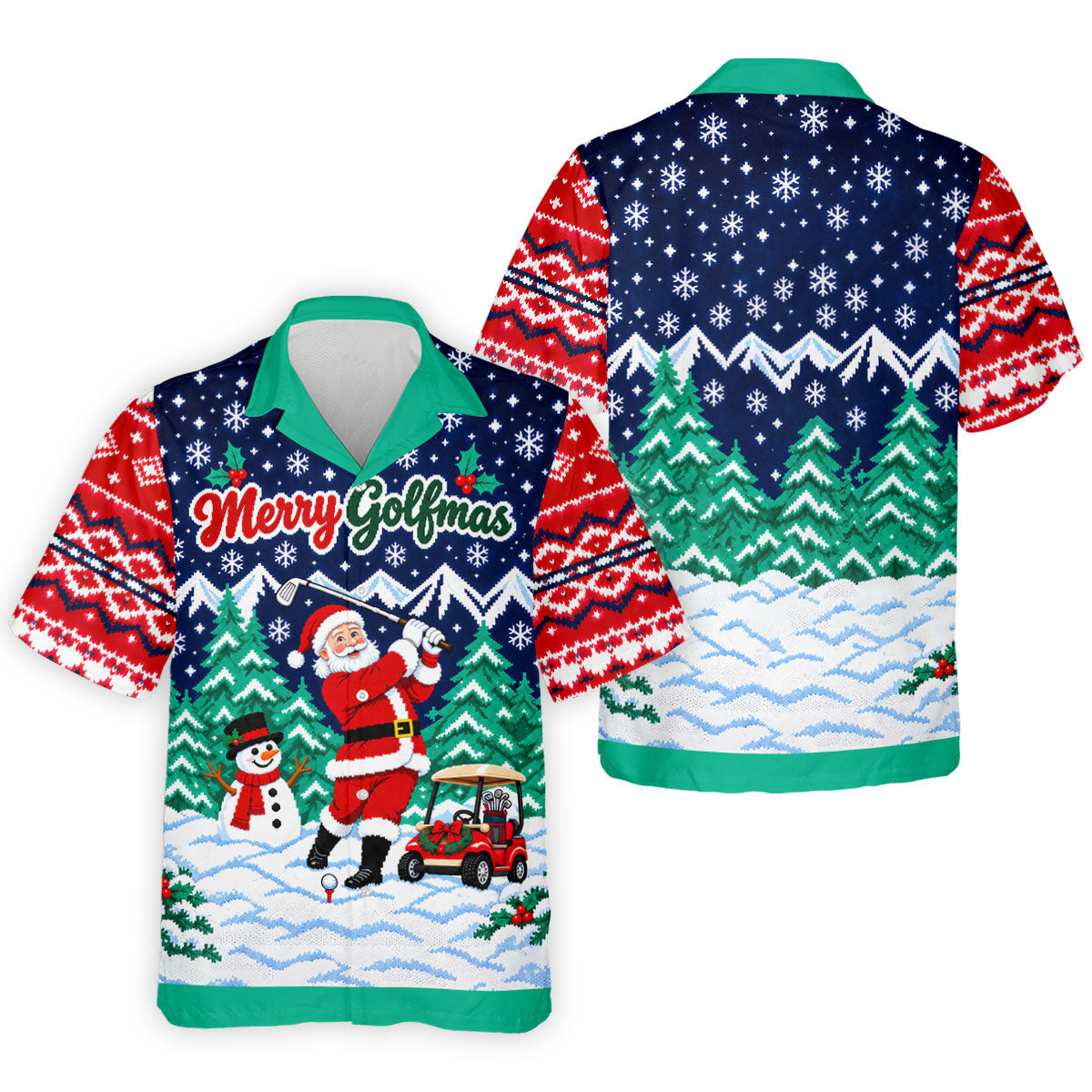 Merry Golfmas Santa Christmas Golf Shirt, Golf Shirts For Men, Mens Golf Clothing