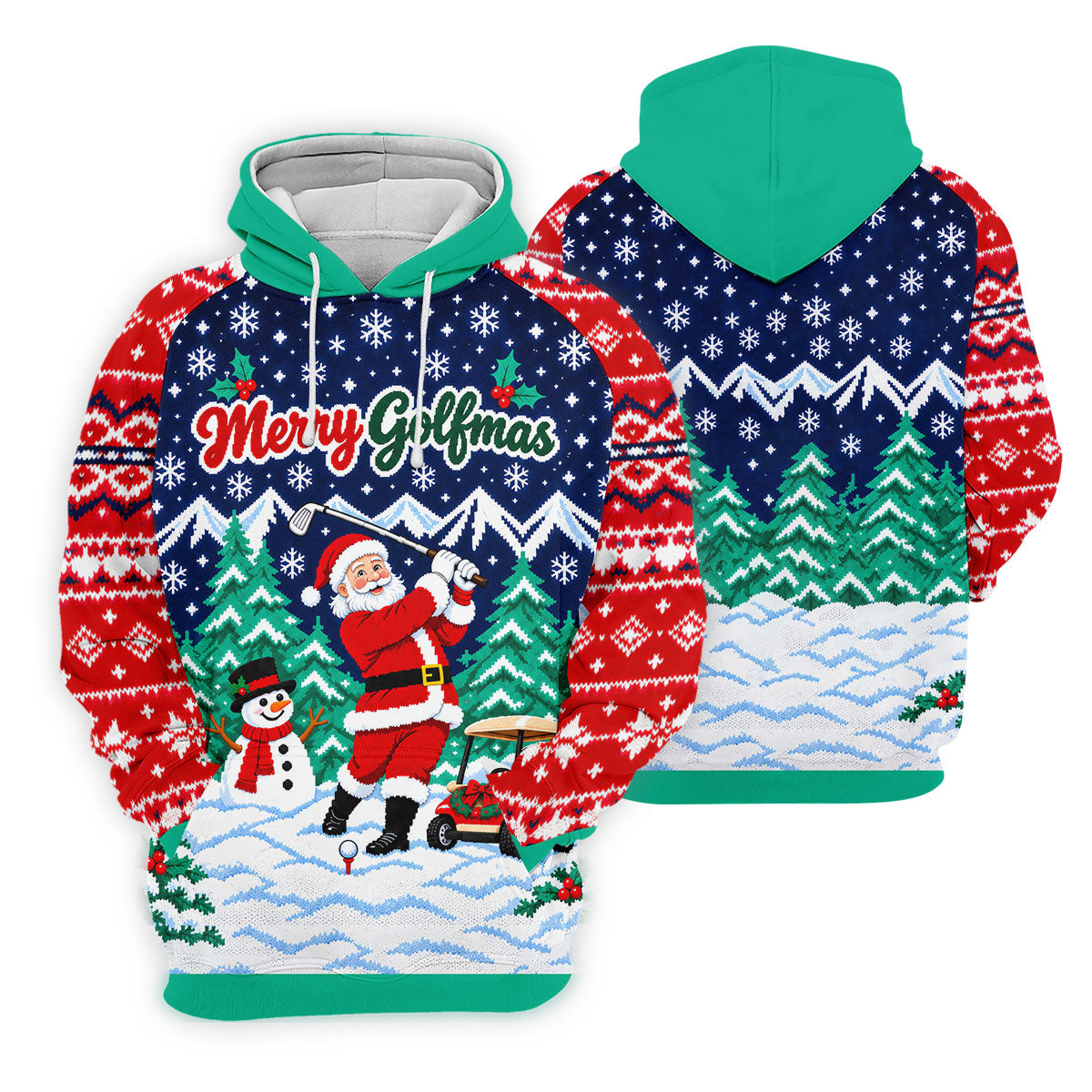 Merry Golfmas Santa Christmas Golf Shirt, Golf Shirts For Men, Mens Golf Clothing