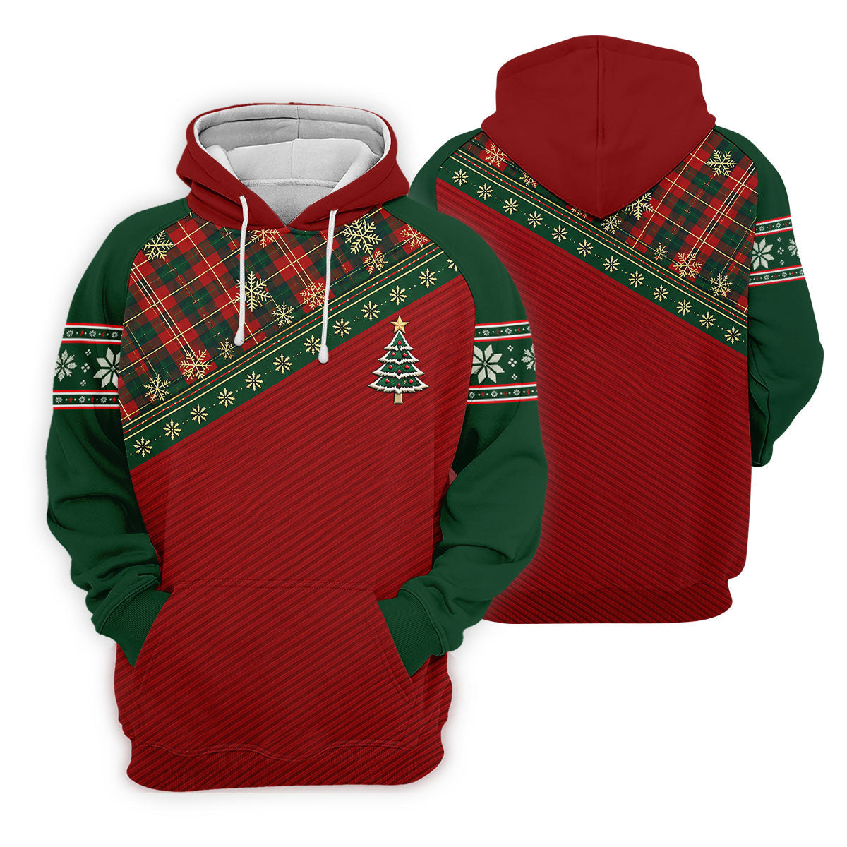 Red Plaid Tree Christmas Golf Shirt, Women's Long Sleeve Golf Shirt, Ladies Golf Top