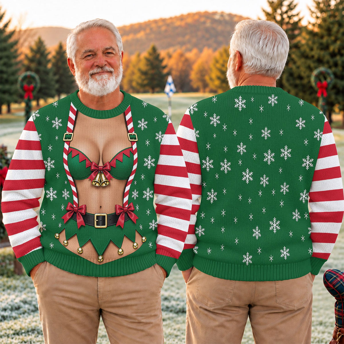 Funny Elf Costume Ugly Christmas Sweater, Ugly Sweater Party, Funny Christmas Sweater