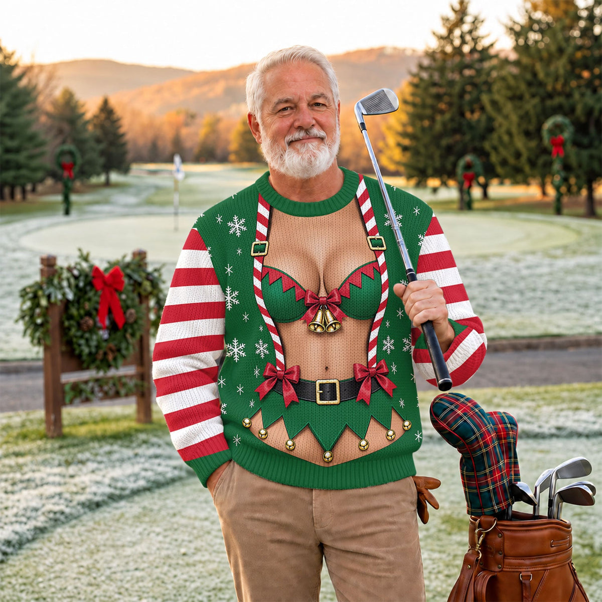Funny Elf Costume Ugly Christmas Sweater, Ugly Sweater Party, Funny Christmas Sweater