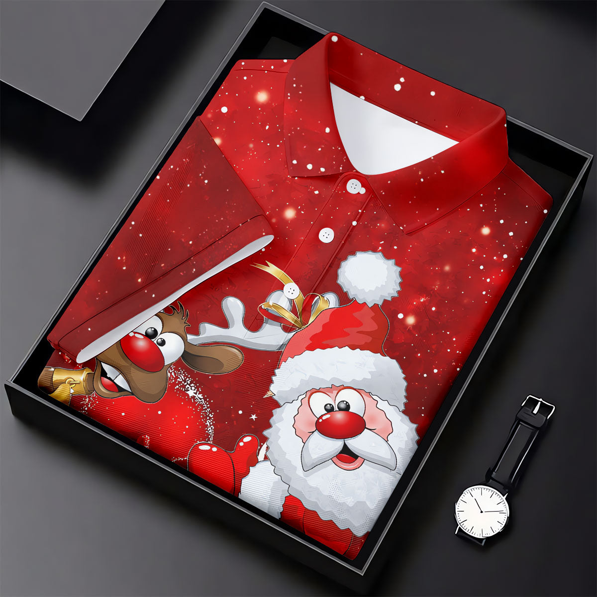 Santa Reindeer Snow Christmas Golf Shirt, Womens Golf Tops, Womens Golf Clothing