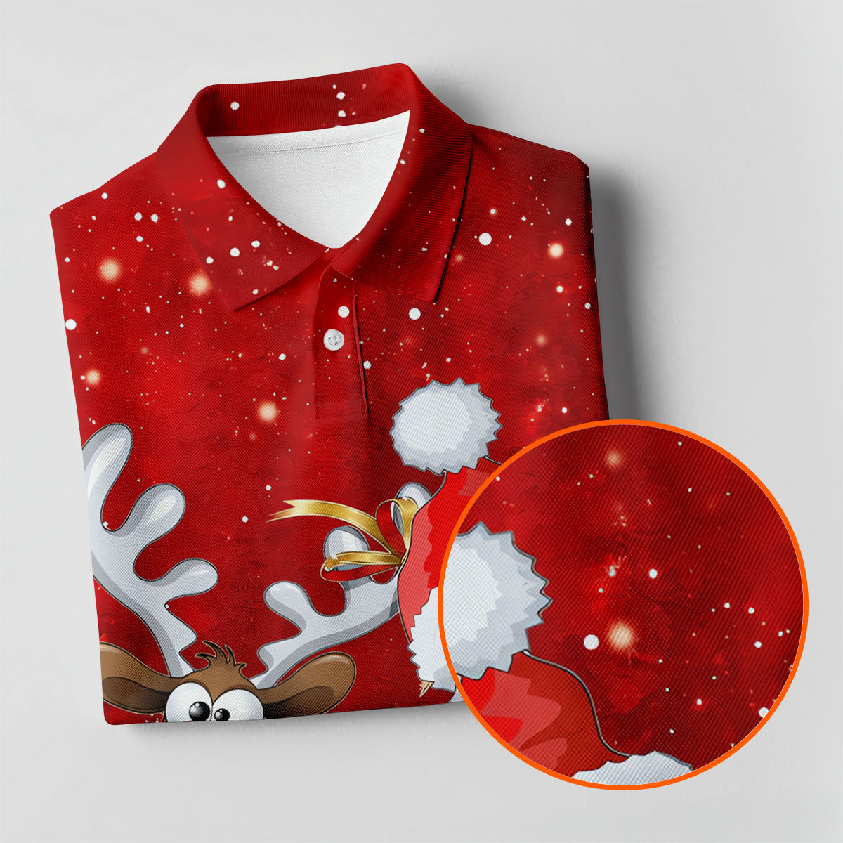 Santa Reindeer Snow Christmas Golf Shirt, Golf Shirts For Men, Golf Gifts For Men