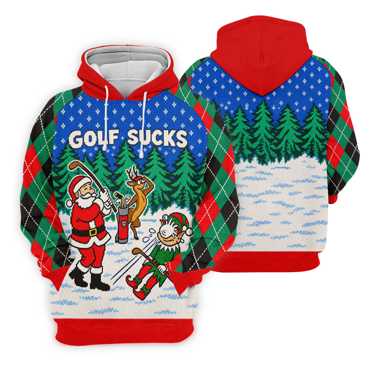 Golf Sucks Santa Christmas Golf Shirt, Mens Golf Shirts, Mens Holiday Golf Shirts