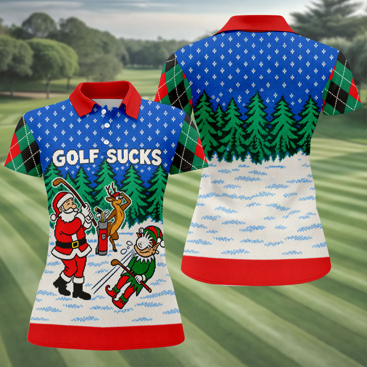 Golf Sucks Santa Christmas Golf Shirt, Womens Golf Apparel, Golf Shirts For Women