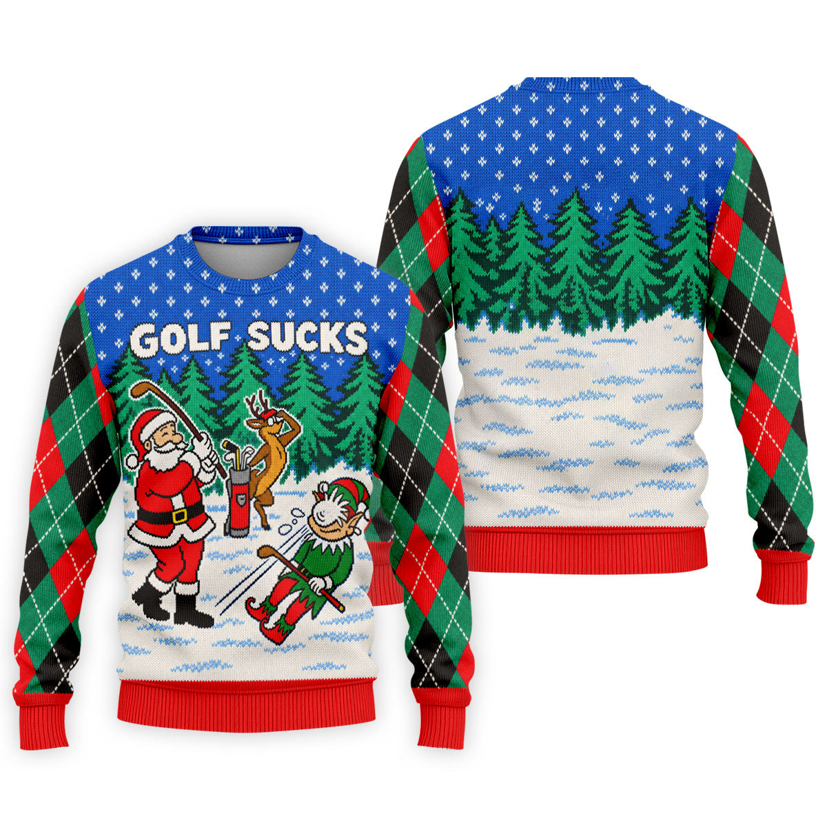 Golf Sucks Santa Christmas Golf Shirt, Mens Golf Shirts, Mens Holiday Golf Shirts