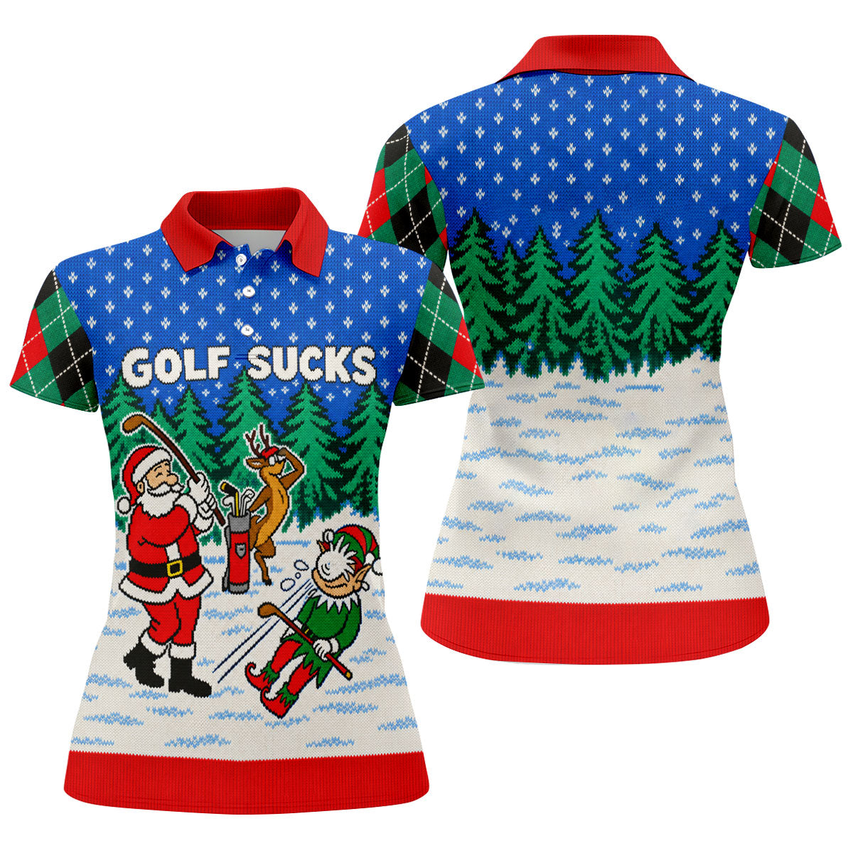 Golf Sucks Santa Christmas Golf Shirt, Womens Golf Apparel, Golf Shirts For Women