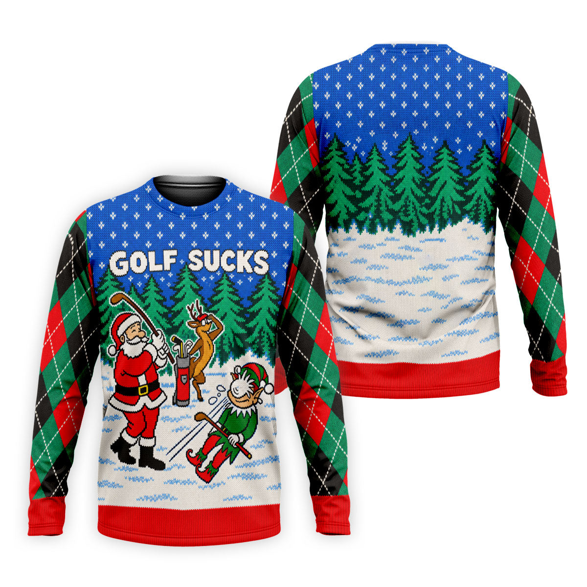 Golf Sucks Santa Christmas Golf Shirt, Mens Golf Shirts, Mens Holiday Golf Shirts