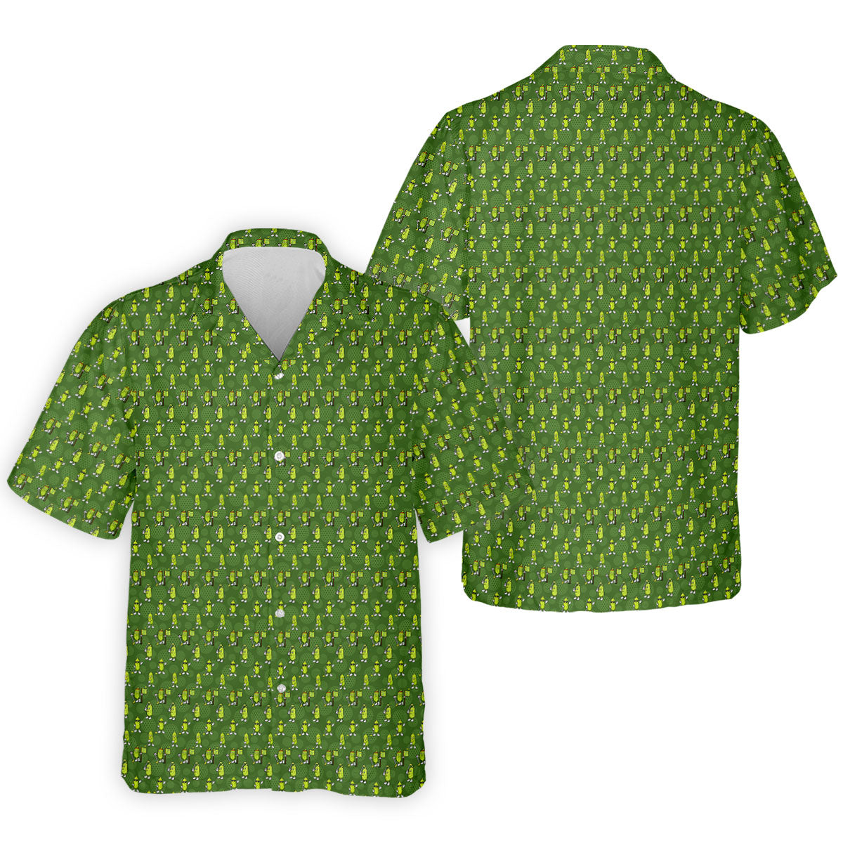 Funny Hole In One Pickle Golf Pattern Polo Shirt, Golf Shirts For Men, Mens Golf Apparel