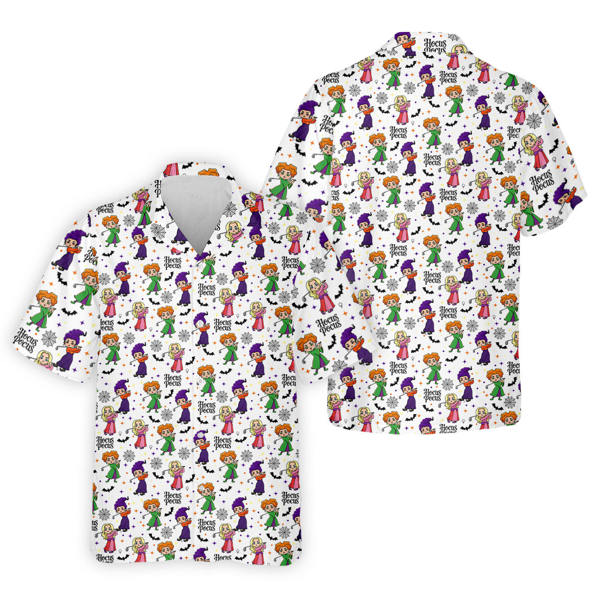 Hocus Pocus Horror Character Polo Shirt, Halloween Shirts For Men, Mens Golf Polo
