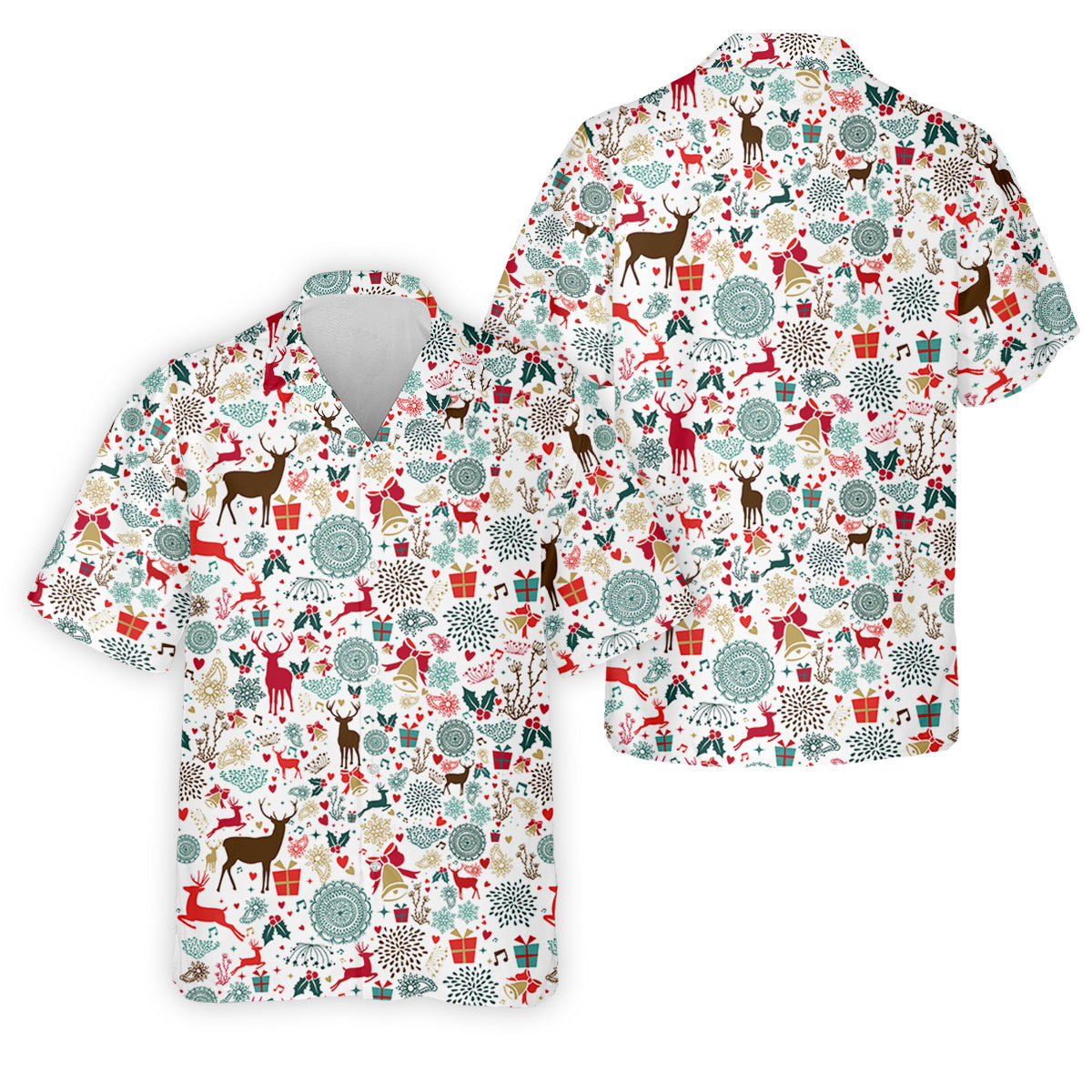Vintage Reindeer White Christmas Golf Tops For Men, Gift Christmas Golf Shirt Polos, Men Golf Apparel