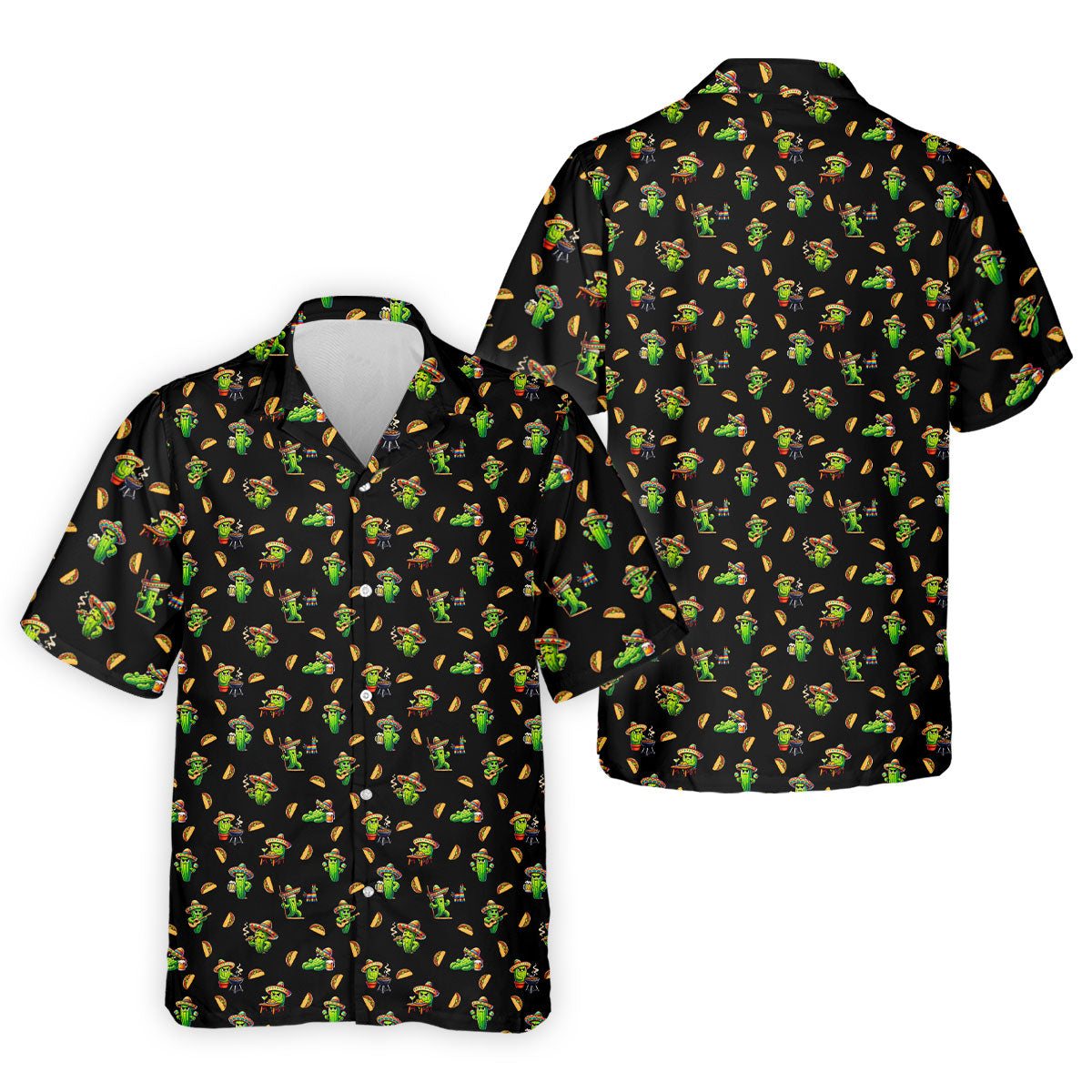 Mexican Mustach Funny Cactus Cinco De Mayo Celebration Fiesta Themed Golf Shirts For Men