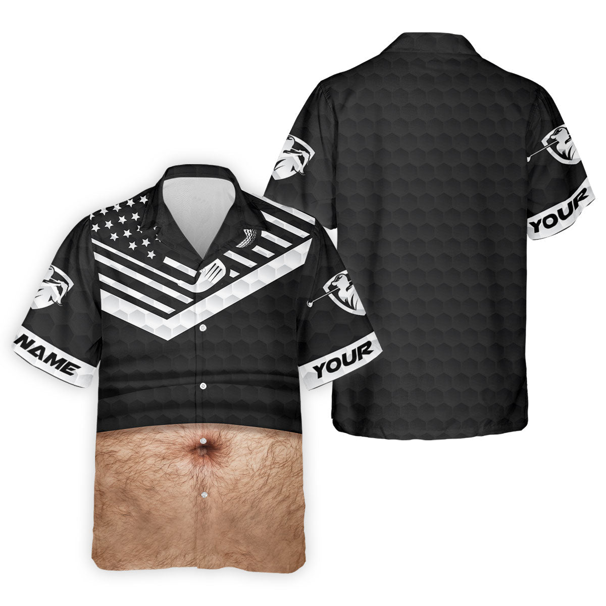 Personalized Hairy Beer Belly Golf Polo Shirt, Golf Polo Shirts For Men, Mens Golf Apparel