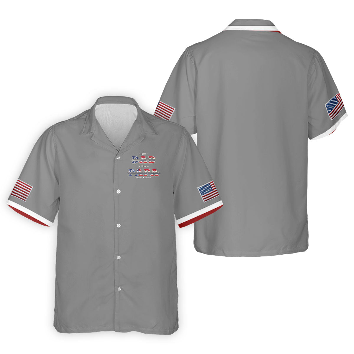 Gray First Dad Now Grandpa Golf Polo Shirt, Mens Golf Polo, Printed Golf Shirts