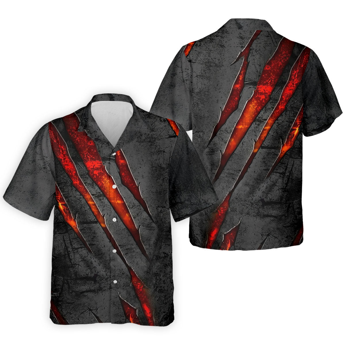 Red Claw Marks Hawaiian Golf Shirt, Scratch Print Men's Golf Shirt, Polo Shirts For Men