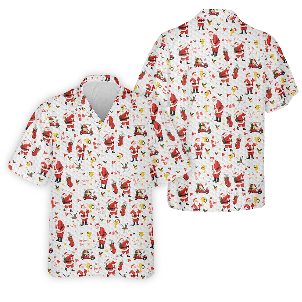 Ho Ho Ho Santa Golf Tops For Men, Christmas Golf Shirt, Fun Golf Shirts For Men, Polo Shirts For Men