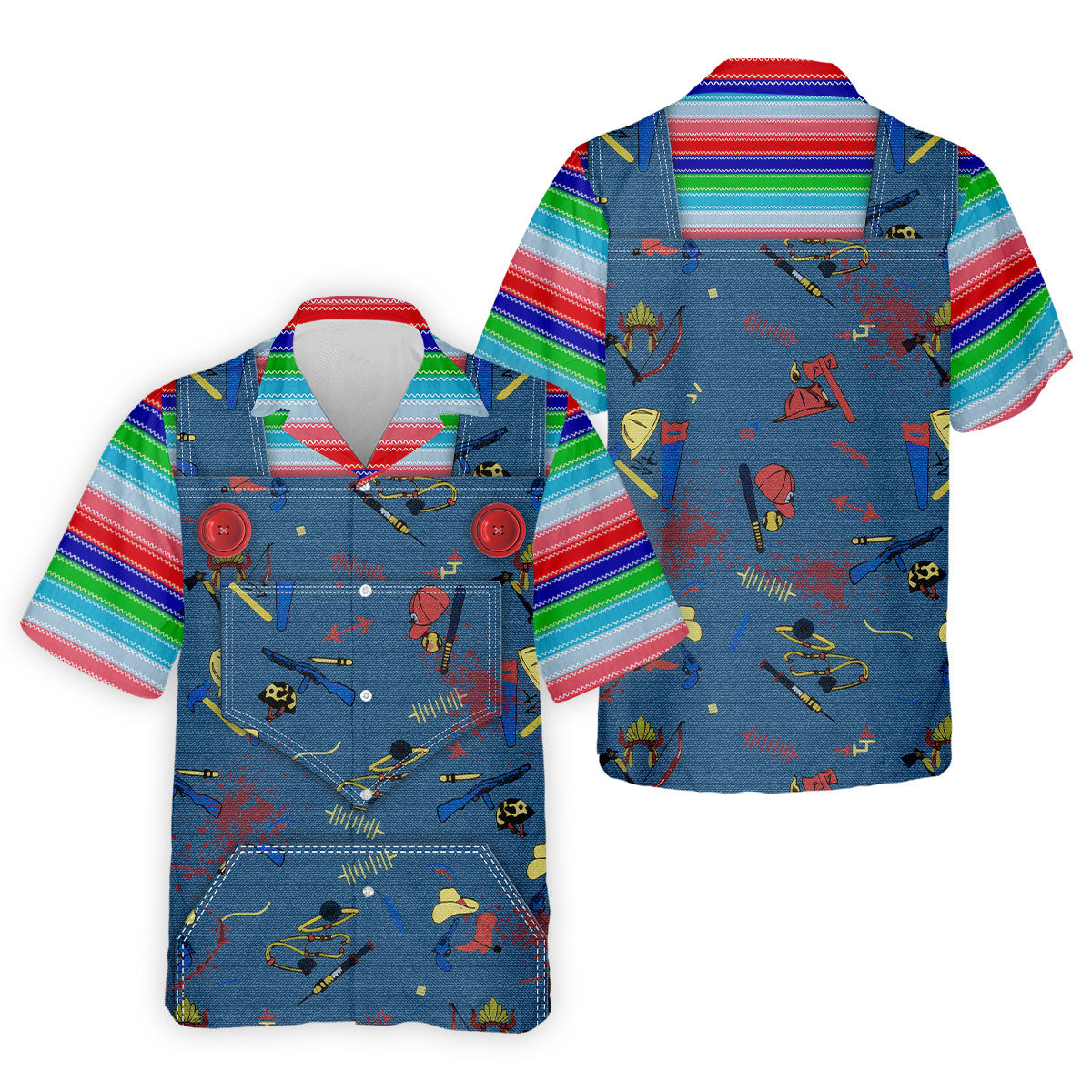 Creepy Halloween Horror Character Golf Tops For Men, Horror Cosplay Fun Men's Golf Polos, Polo ShirtFor Men