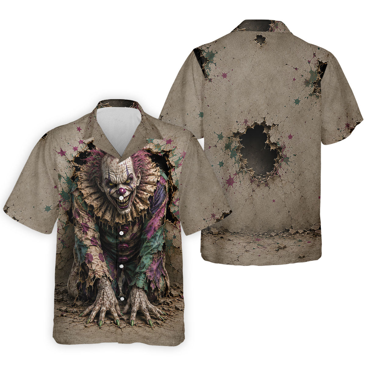 Halloween Purple Horror Character Golf Shirt, Golf Apparel For Men, Printed Golf Shirts