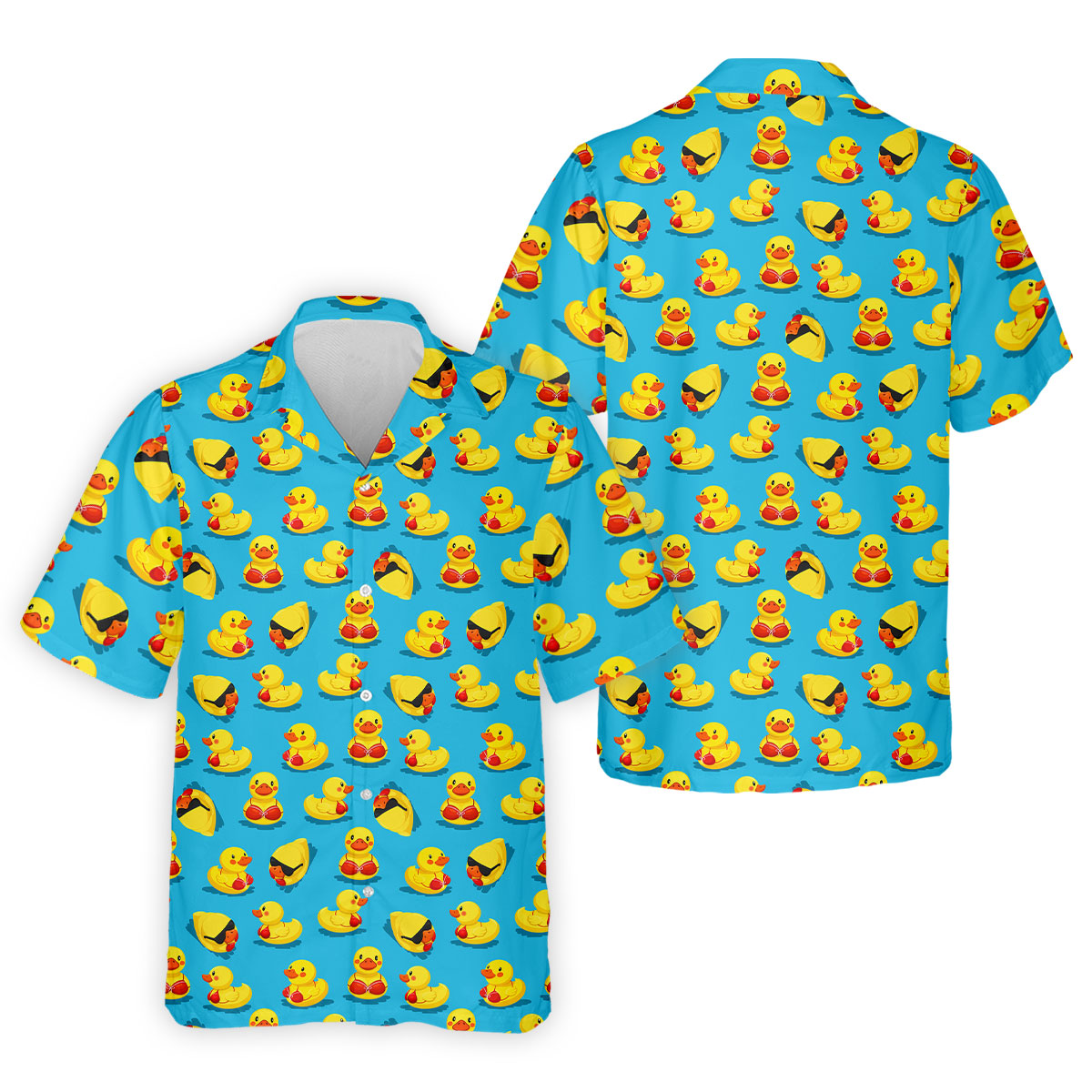 Funny Bikini Rubber Duck Golf Polo Shirt, Hawaiian Golf Shirt, Golf Polo Shirts For Men