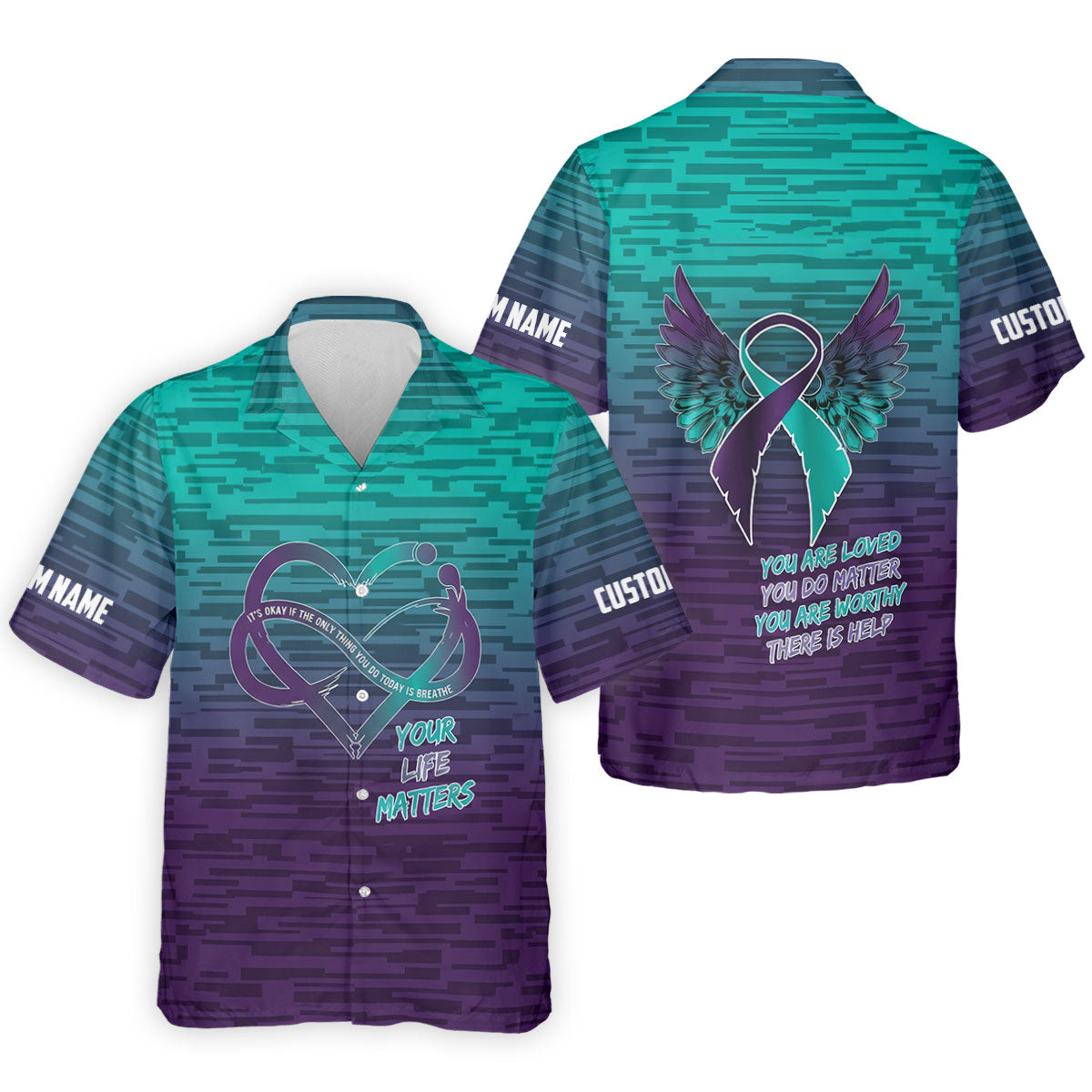 Suicide Prevention Ribbon Wings Golf Polo Shirt, Mens Golf Polo, Golf Shirts For Men