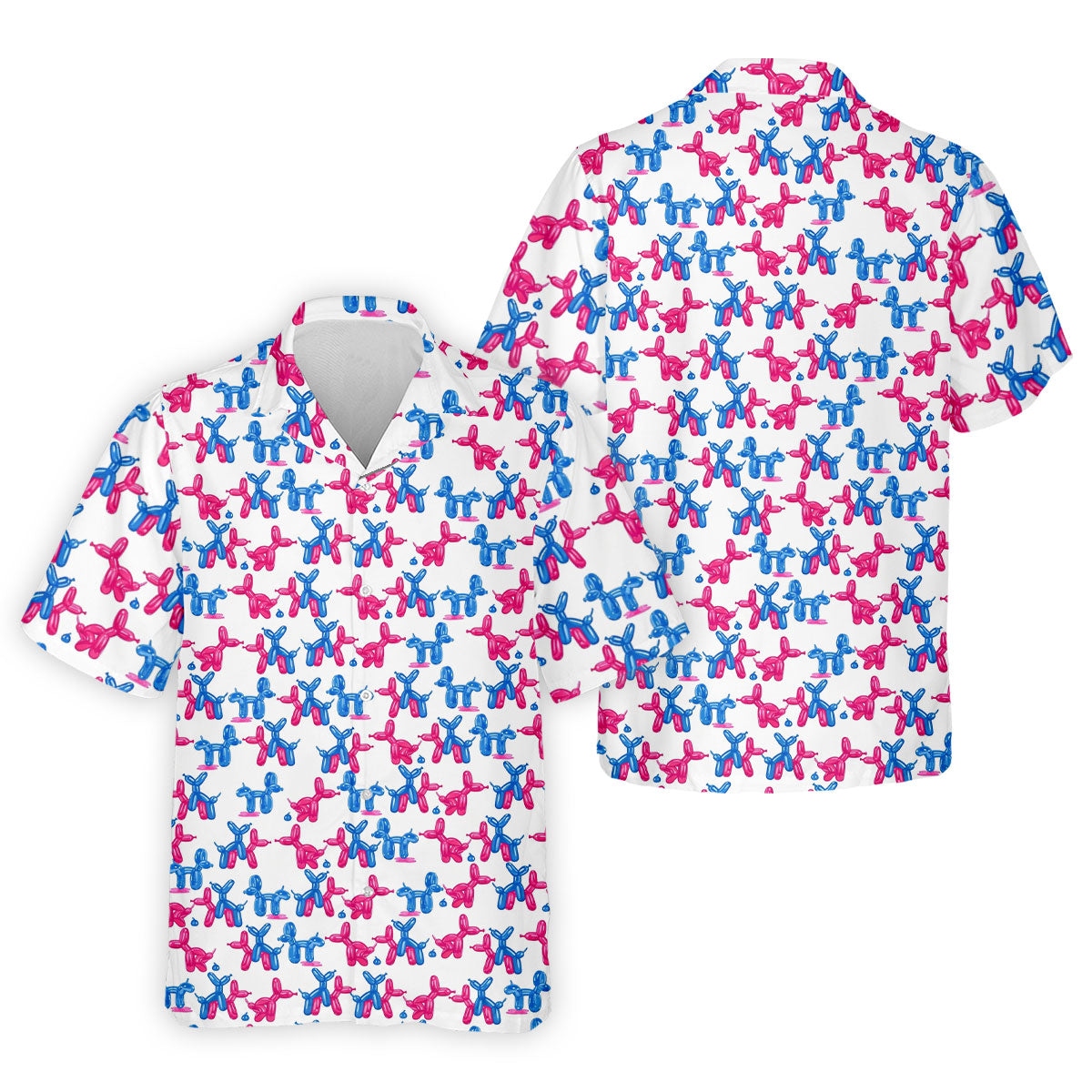 Funny Balloon Dog Pattern Golf Polo Shirt, Mens Golf Polo, Hawaiian Golf Shirt