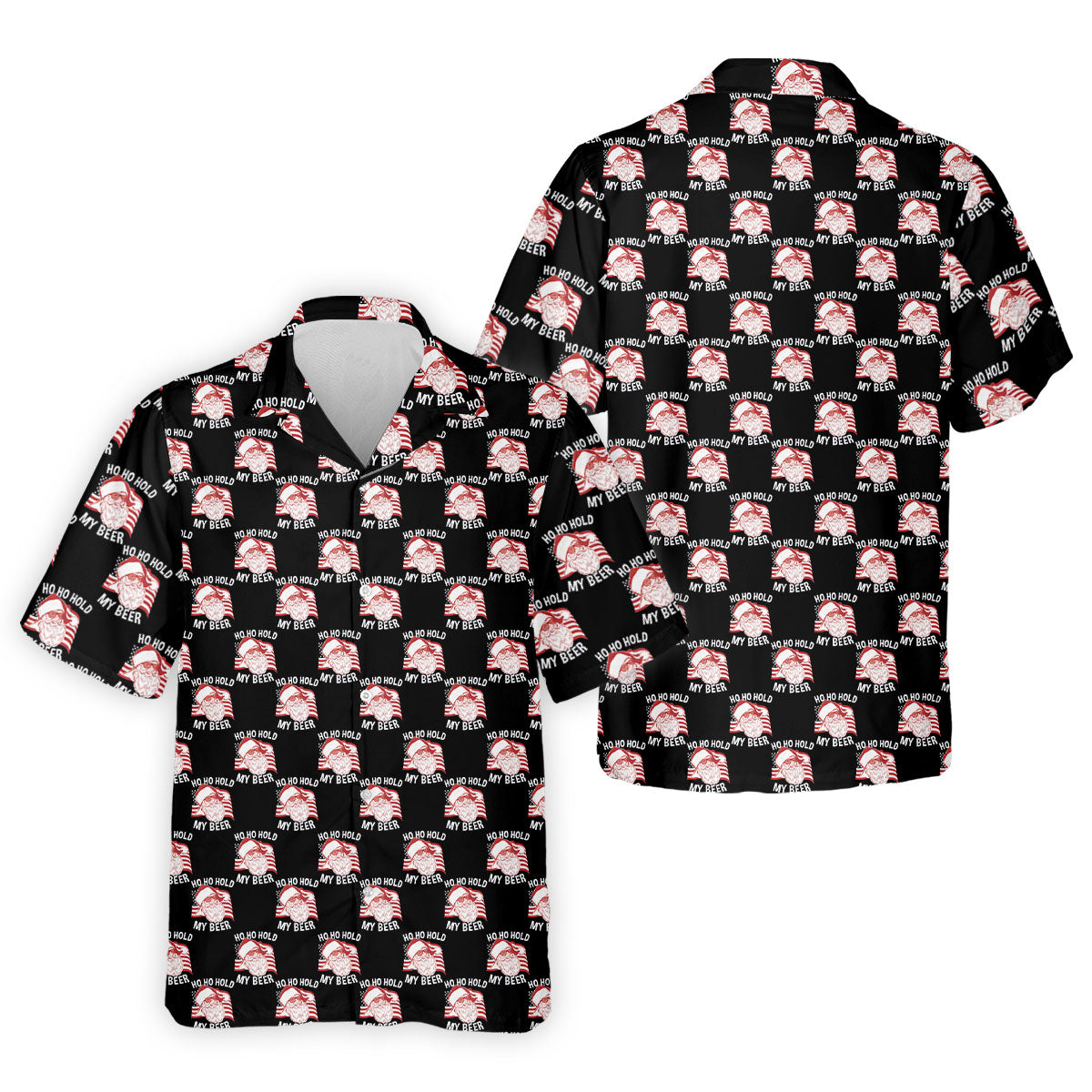 Ho Ho Hold My Beer Funny Santa Christmas Polo Shirt, Mens Golf Polo, Christmas Shirt