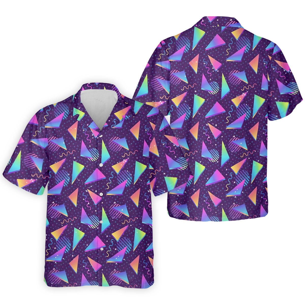 Retro Memphis Geometric Pattern Golf Polo Shirt, Men's Golf Shirt, Golf Apparel For Men