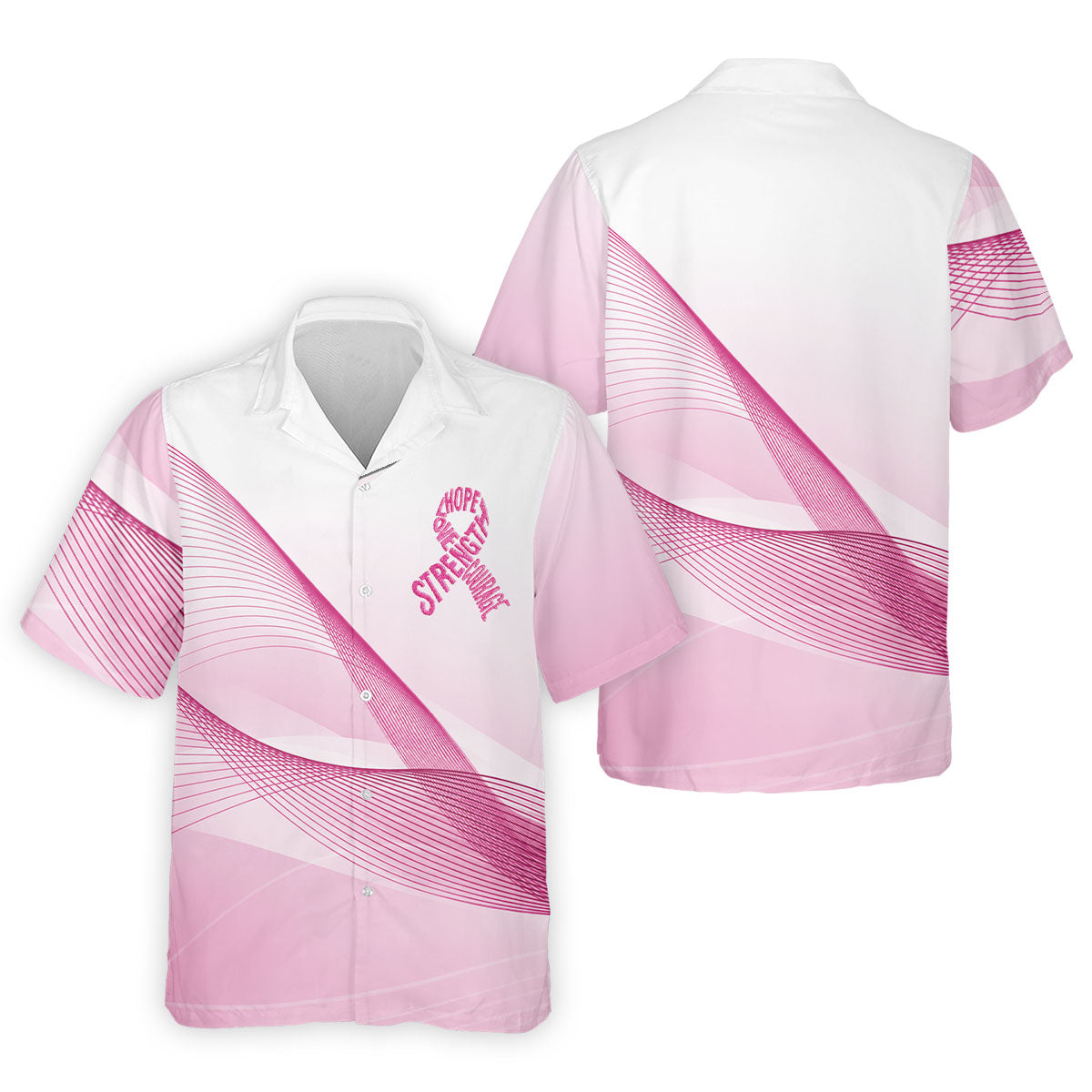 Hope Strength Courage Breast Cancer Polo Shirt, Golf Shirts For Men, Mens Golf Apparel