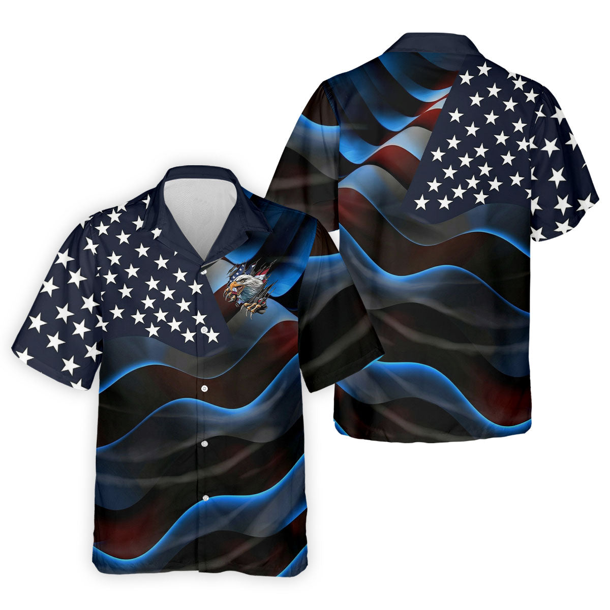 Gradient Stripes And Stars Patriotic 4th Of July Golf Shirt, 250 Years Golf Shirts For Men