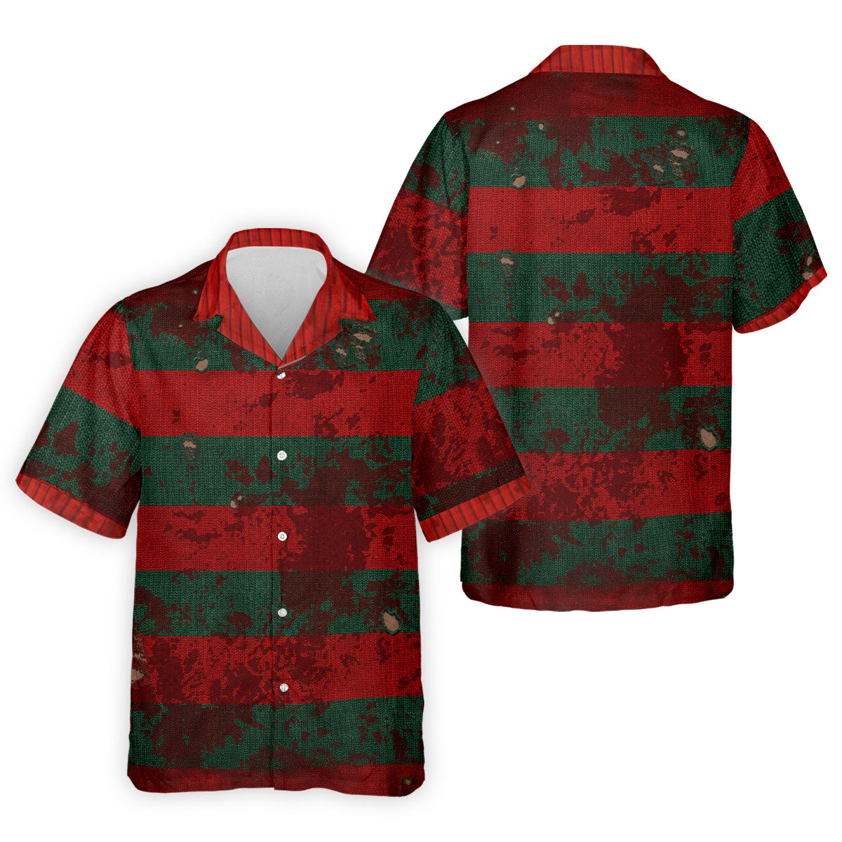 Distressed Red Green Horror Knit Golf Polo Shirt, Men's Golf Shirt, Hawaiian Golf Shirt
