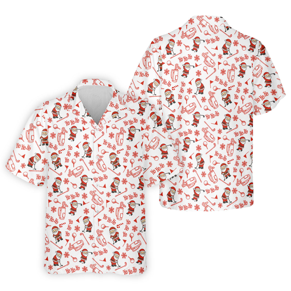 Ho Ho Ho Merry Christmas Funny Print Christmas Golf Shirt, Golf Shirts For Men, Golf Gift For Men