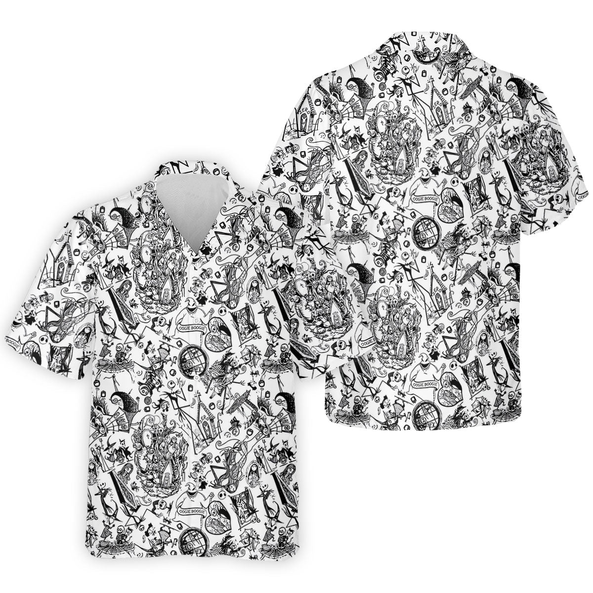 Doodle Horror Character Halloween Polo Shirt, Golf Polo For Men, Mens Golf Shirt