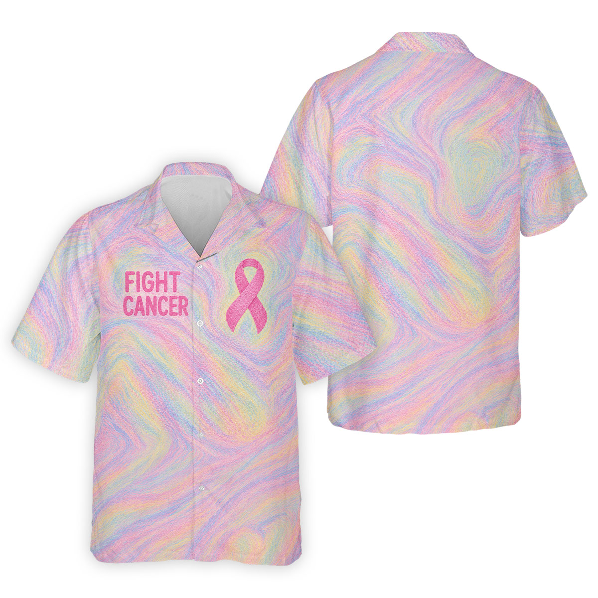 Fight Cancer Pink Ribbon Breast Cancer Polo Shirt, Golf Shirts For Men, Mens Polo Shirts