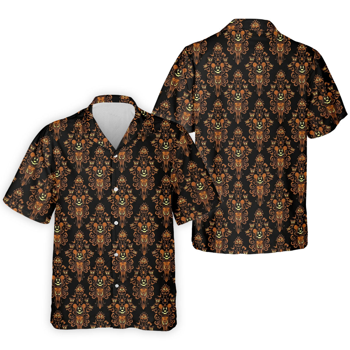 Haunted Face Wallpaper Halloween Golf Polo Shirt, Golf Polo For Men, Golf Apparel Shirt